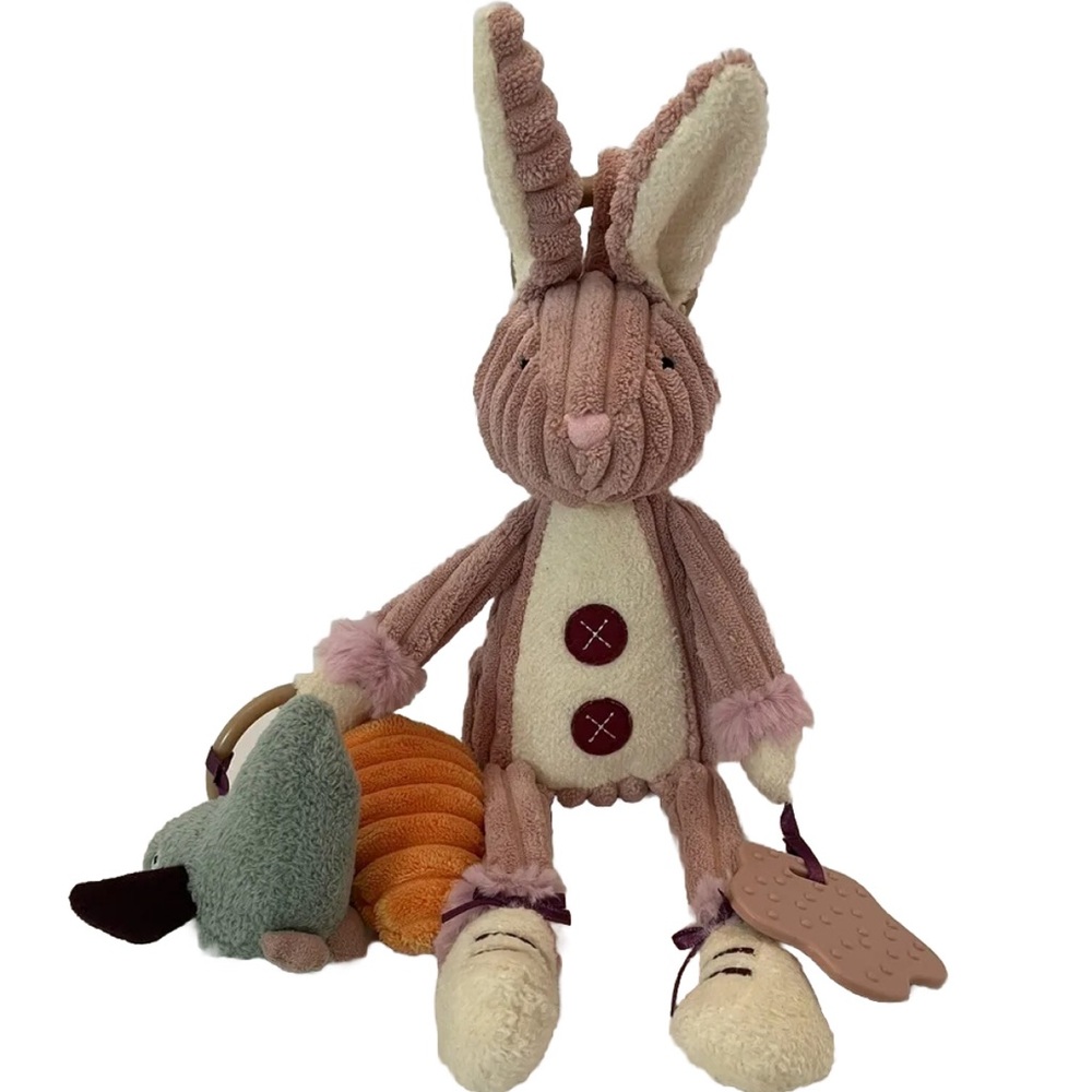 Jellycat Cordy Roy Bunny Rabbit Activity Toy Plush Stuffed Animal Pink Cream.
